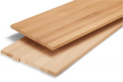 Werkbankplatte Buche gedämpft Lamellenbreite fallend 40-100mm (10/Pal.)