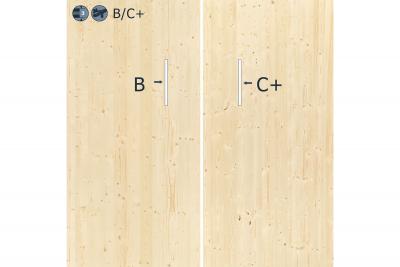 Massiv-Konstruktionsplatten 3-Schicht Fichte/Tanne B/C+, 8.5/25/8.5mm (12/Pal.)