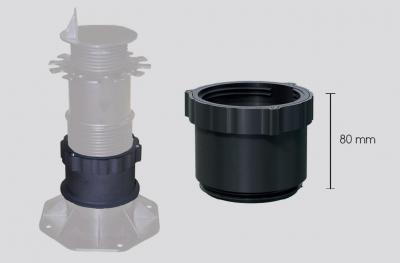 Höhenadapter für Terrassenlager 80mm