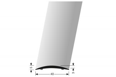 Hohlflachschiene PF462 SK selbstklebendes Übergangsprofil 40 mm, Edelstahl