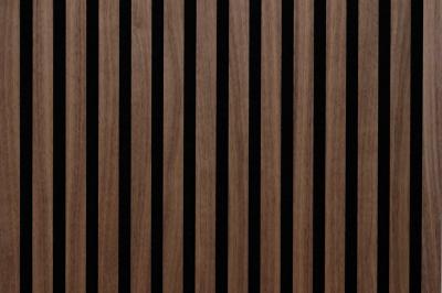 Akustikpaneele Salus Collection Nussbaum furniert geschliffen, MDF und Filz schwarz