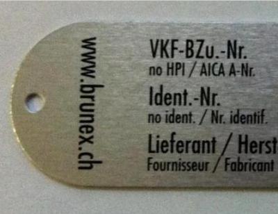 BRUNEX Brandschutzplakette EI30/VKF VKF-BZu.Nr. 15549 (14098)